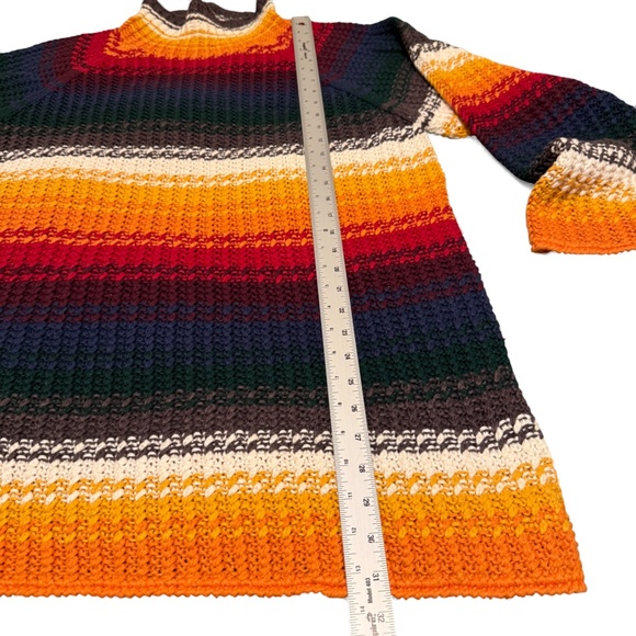 Vintage EXP Jeans No.4 Striped Mock Turtleneck Sweater Women’s Large Boho Retro - Picture 10 of 12